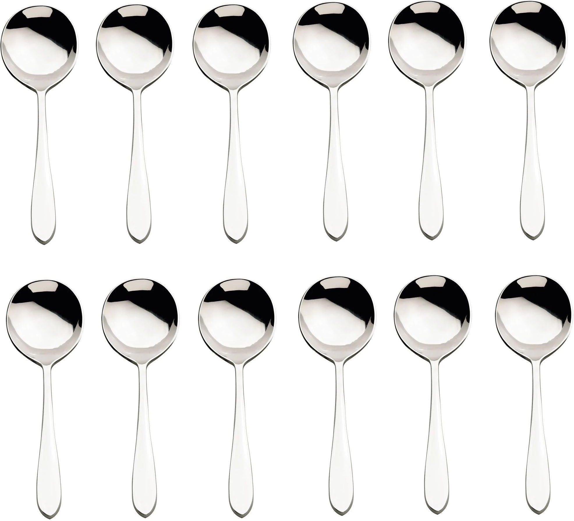 Browne - ECLIPSE 7" Stainless Steel Round Soup Spoon, Pack of 12 - 502113