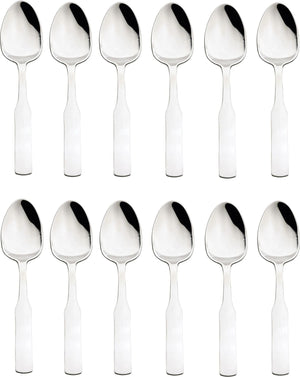 Browne - ELEGANCE 7.4" Stainless Steel Oval Dessert Spoon, Pack of 12 - 502702