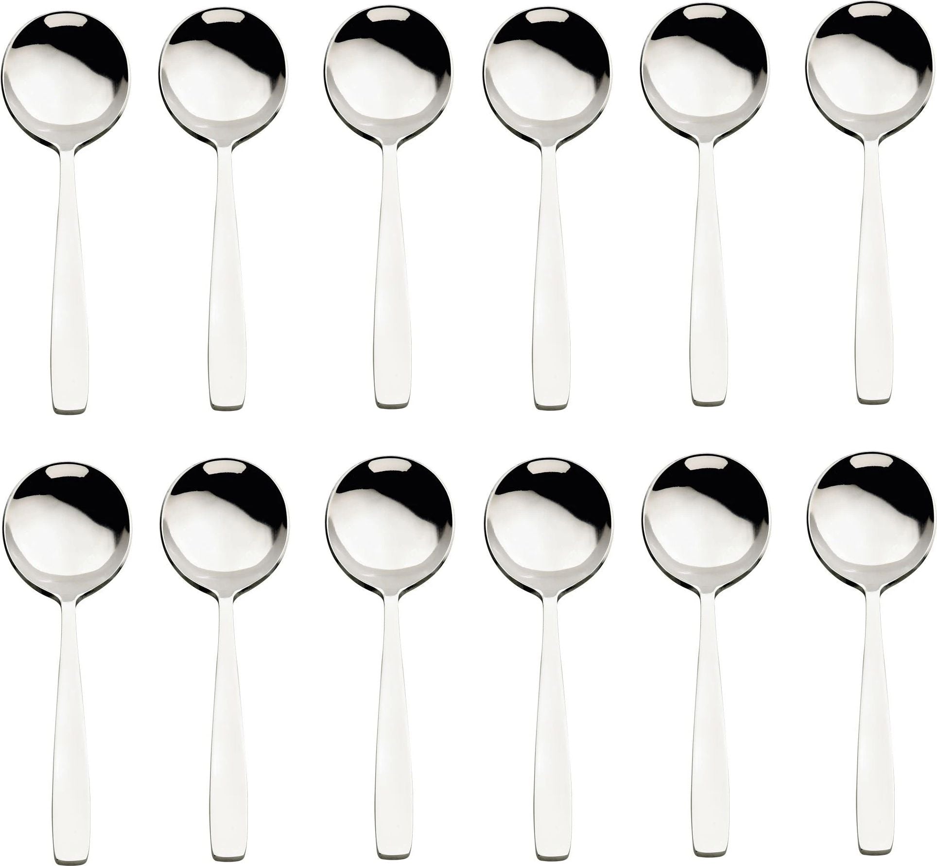 Browne - MODENA 7" Stainless Steel Round Soup Spoon, Pack of 12 - 503013