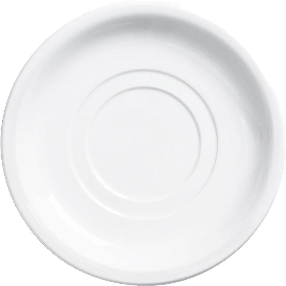 Browne - PALM 6" White Double Well Saucer, Pack of 12 - 563973