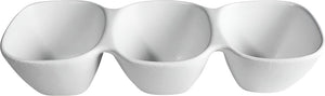 Bugambilia - Classic 20.2 Oz 3 Division White Condiment Bowl With Elegantly Textured - BS302WW