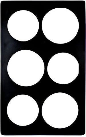 Bugambilia - Classic 21.69" x 13.25" Black Resin Coated Single Tile with Six Round Openings Fits for IR012 & IR013 & IR014 - T0B4
