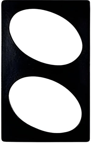 Bugambilia - Classic 21.69" x 13.25" Black Resin Coated Single Tile with Two Oval Openings Fits for CO004 - T0B6
