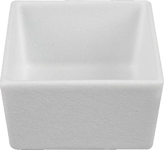 Bugambilia - Classic 25.4 Oz White Square Straight Sided Salad Bar Bowl Classic Finish With Elegantly Textured - COMP01WW