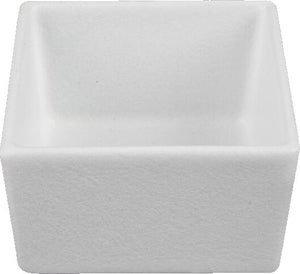Bugambilia - Classic 25.4 Oz White Square Straight Sided Salad Bar Bowl Classic Finish With Elegantly Textured - COMP01WW