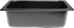 Bugambilia - Classic 3.2 Qt Black Rectangular Third Size Food Pan With Elegantly Textured - IH1/3DBB