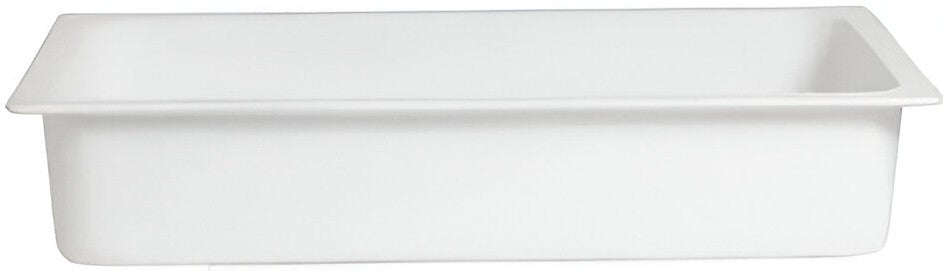 Bugambilia - Classic 3.7 Qt White Rectangular Half Size Food Pan With Elegantly Textured - IH1/2WW