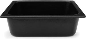 Bugambilia - Classic 6.3 Qt Black Rectangular Half Size Food Pan With Elegantly Textured - IH1/2DBB