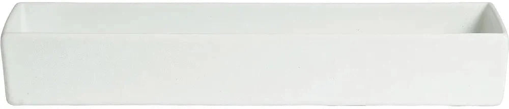 Bugambilia - Classic 90.88 Oz White Rectangular Straight Sided Salad Bar Bowl With Elegantly Textured - COMP60WW