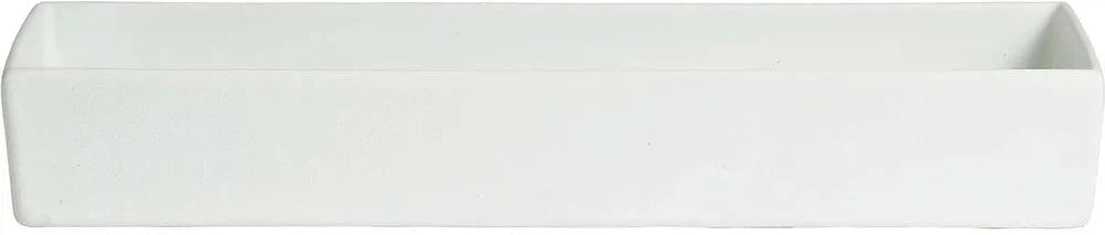 Bugambilia - Mod 113.6 Oz White Rectangular Straight Sided Salad Bar Bowl With Elegantly Textured - COMP54WW