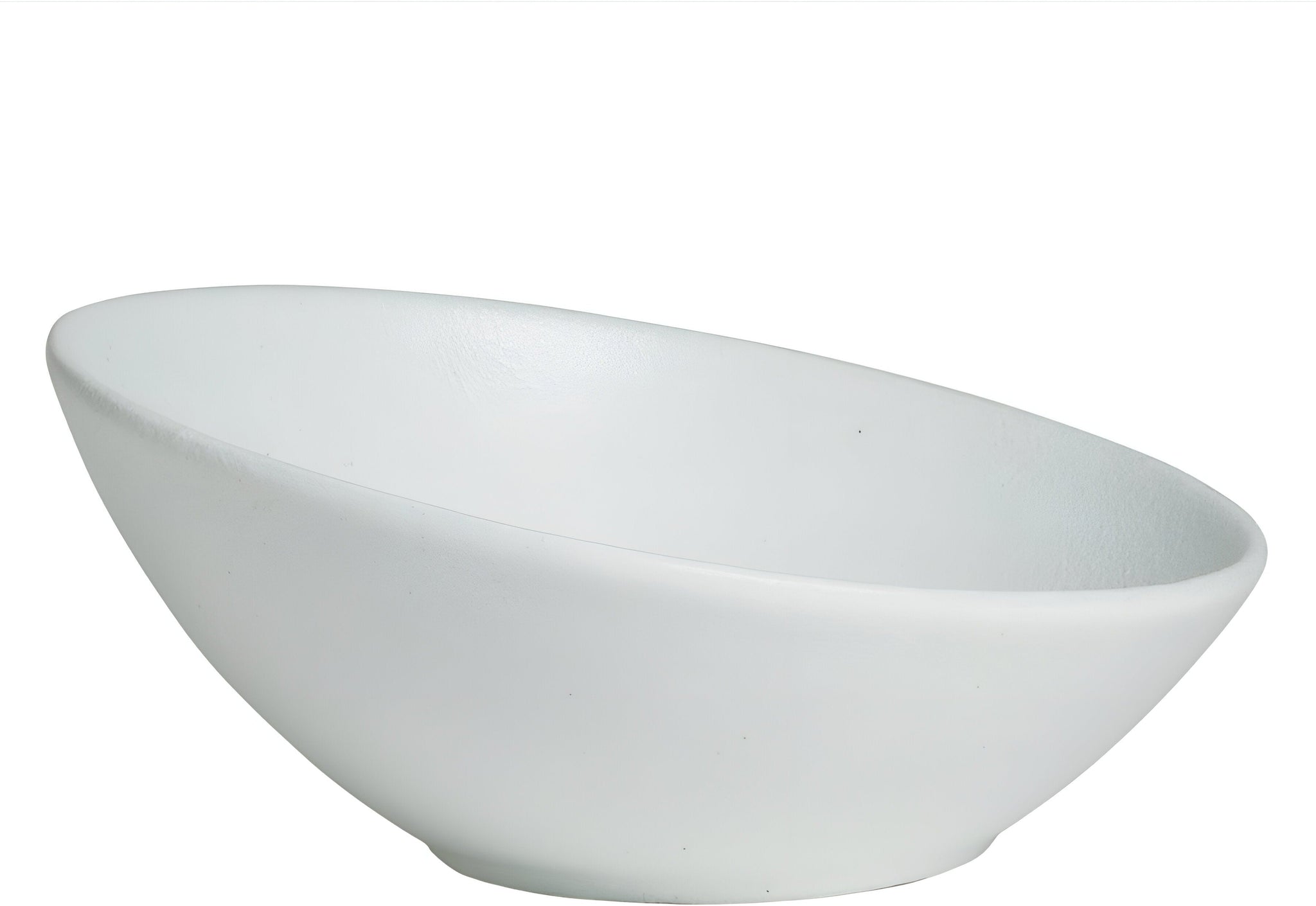 Bugambilia - Mod 118.4 Oz Large Sphere White Shallow Bowl With Glossy Smooth Finish - FRS44-MOD-WW