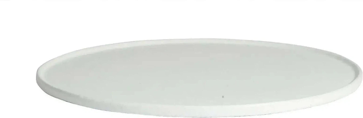 Bugambilia - Mod 15.7" Medium Round White Disc with Rim With Glossy Smooth Finish - DR203-MOD-WW