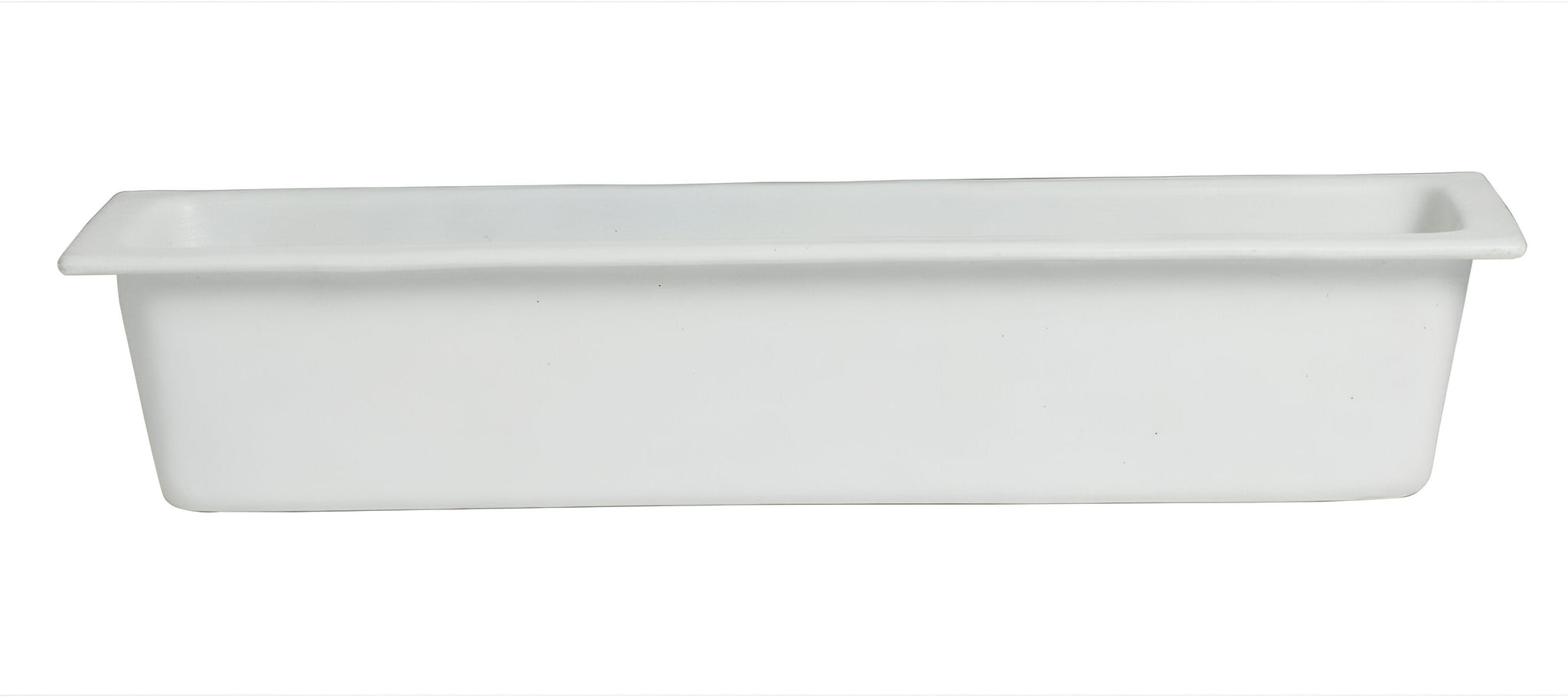 Bugambilia - Mod 1.5 Qt White Rectangular Half Size Long Food Pan With Glossy Smooth Finish - IH2/42-MOD-WW