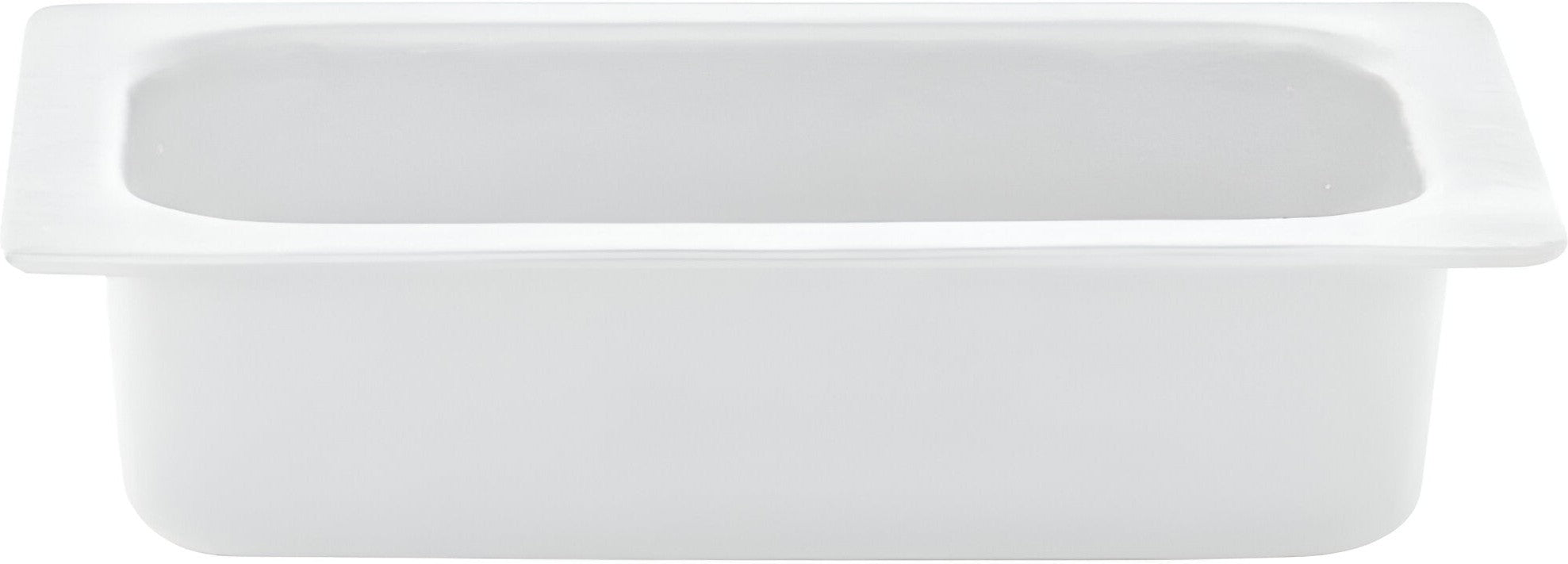 Bugambilia - Mod 1.6 Qt White Rectangular Quarter Size Food Pan With Glossy Smooth Finish - IH1/4-MOD-WW