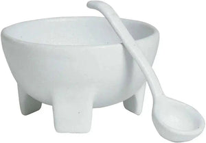 Bugambilia - Mod 2.9 Qt X-Large White Round Molcajete With Glossy Smooth Finish - MJS05-MOD-WW