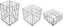 Bugambilia - Mod Gray Rectangular Set of 3 Powder-Coated Aluminum Mondrian Risers With Glossy Smooth Finish - MONPDCSETG