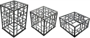 Bugambilia - Mod Steel Rectangular Set of 3 Powder-Coated Aluminum Mondrian Risers - MONPDCSETST