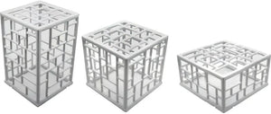 Bugambilia - Mond White Set of 3 Resin-Coated Aluminum, Mondrian Risers - SCUB3-MOD-WW