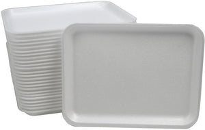 CKF Inc. - 10 x 8 x 0.5", 38/8S White Foam Meat Packaging Trays, Pack of 500 - 88136