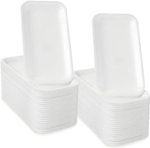 CKF Inc. - 10.6" x 5.4" x 0.8", 35/5S White Foam Meat Packaging Tray, Pack of 500 - 88135