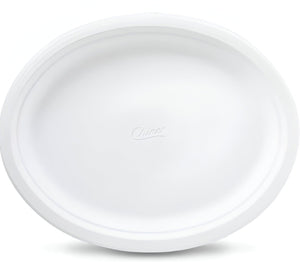 CKF Inc. - 12.5" x 9.75" Chinet Oval Paper Plates, 500/cs - 22012