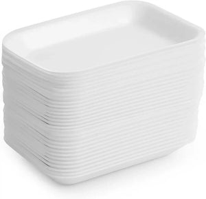 CKF Inc. - 7.2" x 9.2" x 1.3", 4P-R White Foam Trays, Pack of 500 - 88176