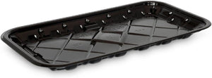 CKF Inc. - 8.25" x 4.25" x 0.25" 17S Black RPET Plastic Tray, 900/Cs - 86535