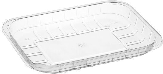 CKF Inc. - 9.1 x 7 x 1.3", #4P Clear RPET Plastic Meat Tray, 480/Cs - 86605