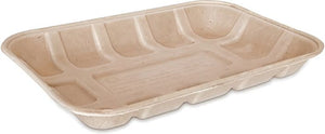 CKF Inc. - EC102 8.1" x 5" x 0.7" Pulp Pack Bagasse Tray , Pack of 500 - 44770