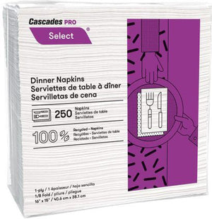 Cascades Tissue Group - Select 1 ply Dinner Napkins, Pack of 3000 - N050