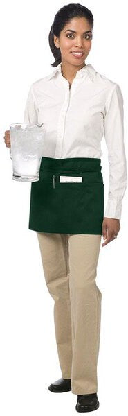 Chef Revival - 24" x 12" Poly-Cotton Burgundy Waist Apron With 3 Pocket - 605WAFH