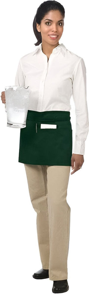 Chef Revival - 24" x 12" Poly-Cotton Burgundy Waist Apron With 3 Pocket - 605WAFH