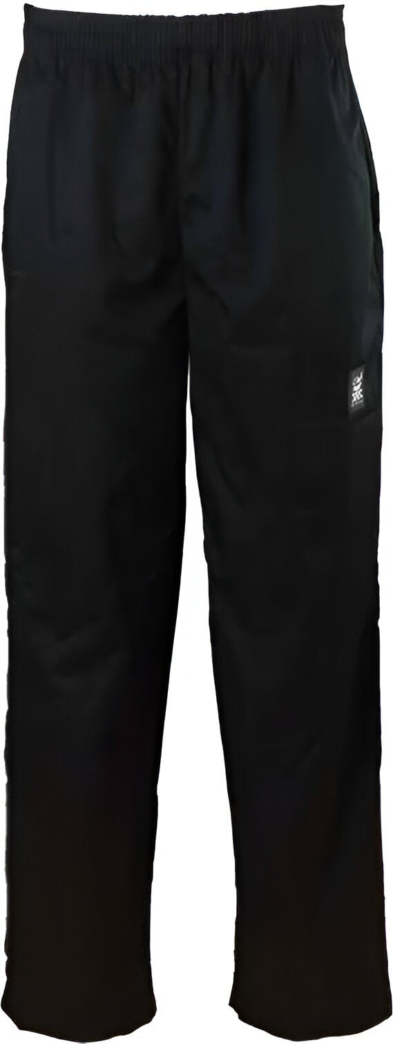 Chef Revival - Poly-Cotton Black Comfy Fit Baggy Pant with 2" Elastic Waistband -P020BK