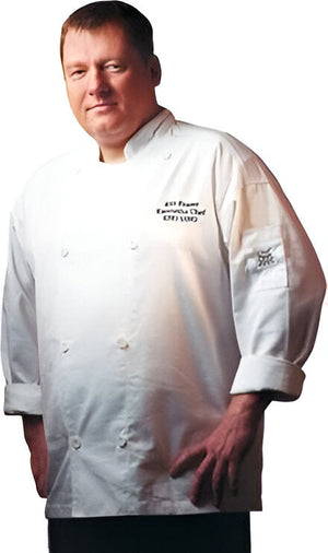 Chef Revival - Poly Cotton Classic White Long Sleeve Chef Jacket With 8 White Buttons - J002