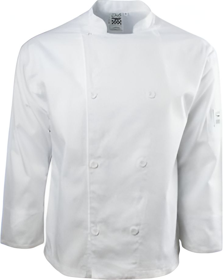 Chef Revival - Poly Cotton Classic White Long Sleeve Chef Jacket With 8 White Buttons - J002