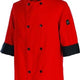 Chef Revival - Poly Cotton Tomato Crew Fresh 3/4 Sleeve Chef Jacket With 8 Black Buttons - J134TM