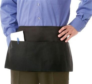 Chef Revival - Polyester Reversible Black 3 Pocket Waist Apron - 605REV-BK