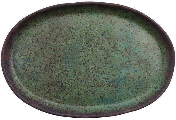 Cheforward - GET Savor 12" x 7.75" Oval Green Melamine Plate - 21142-SP