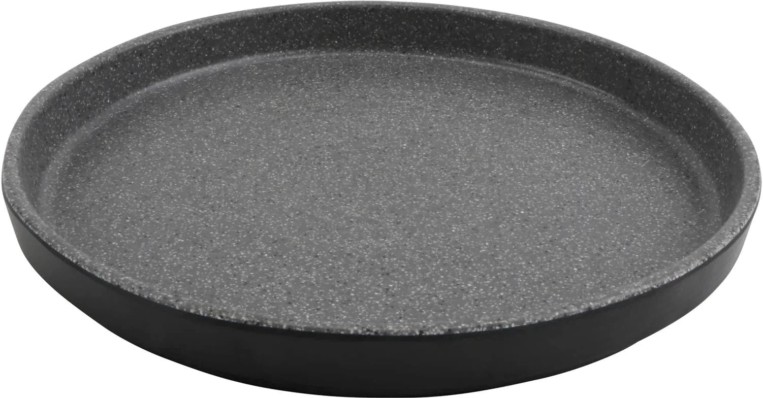 Cheforward - Infuse 10" Stone Grey/Black Medium Plate With Edge Rim - INF215