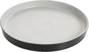 Cheforward - Infuse 10" Stone Natural/Black Medium Plate With Edge Rim - INF115