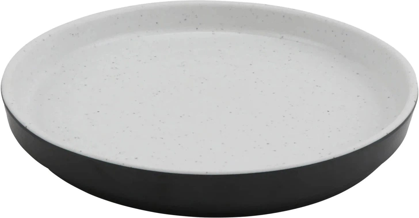 Cheforward - Infuse 8.14" Stone Natural/Black Small Plate With Edge Rim - INF114