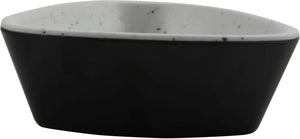 Cheforward - Revive 2.5 Oz Stone Natural/Black Triangle Melamine Ramekin with Organic Hammered Texture - 30481-BK/SN