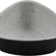 Cheforward - Revive 2.5 Oz Stone Natural/Black Triangle Melamine Ramekin with Organic Hammered Texture - 30481-BK/SN