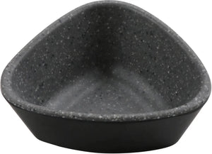 Cheforward - Revive 2.5 Oz Triangle Melamine Ramekin with Organic Hammered Texture - 30481-BK/SG