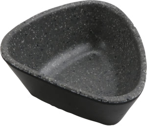 Cheforward - Revive 3.5 Oz Triangle Melamine Ramekin with Organic Hammered Texture - 30282-BK/SG