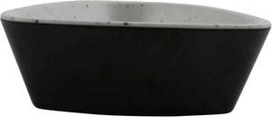 Cheforward - Revive 4.5 Oz Stone Natural/Black Triangle Melamine Ramekin With Organic Hammered Texture - 30482-BK/SN