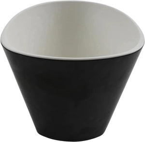 Cheforward - Revive 50 Oz Black/Touch of Honey Triangle Melamine Bowl with Hammered Texture (57 Oz Rim-Full) - 30461-TOH/BK