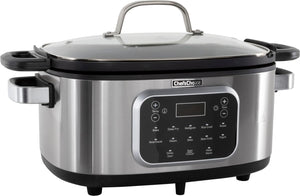 Chef's Choice - 6 Qt Capacity Black Stainless Steel Non-Stick Extra-Large 20-in-1 Multi Slow Cooker - VCCC20SS13