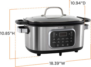 Chef's Choice - 6 Qt Capacity Black Stainless Steel Non-Stick Extra-Large 20-in-1 Multi Slow Cooker - VCCC20SS13