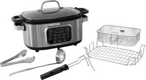 Chef's Choice - 6 Qt Capacity Black Stainless Steel Non-Stick Extra-Large 20-in-1 Multi Slow Cooker - VCCC20SS13